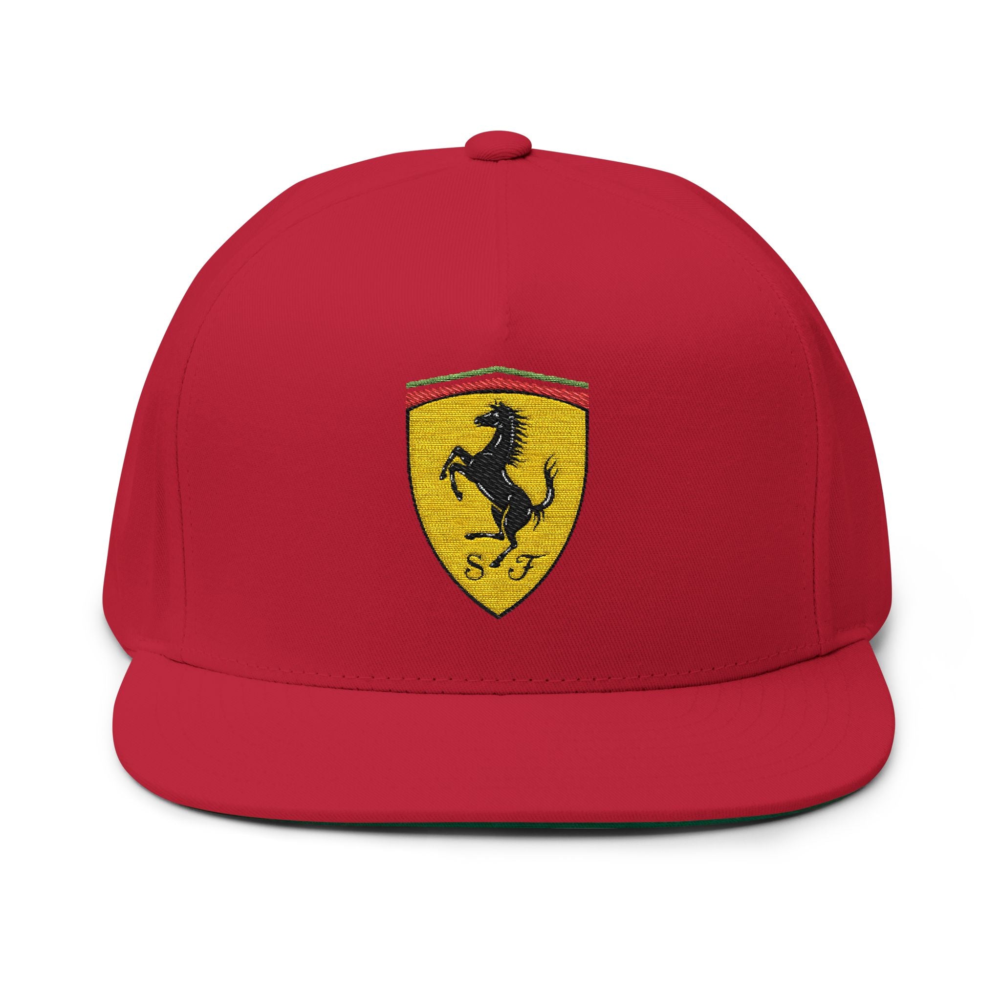Ferrari Had Embroidered Flat Bill Cap