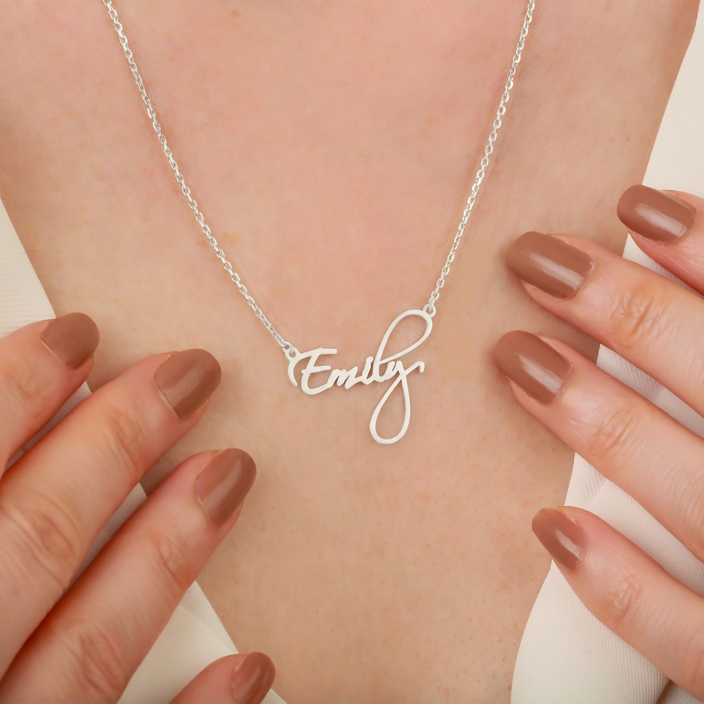 Name Necklace 925 Sterling Silver Handmade Name Necklace