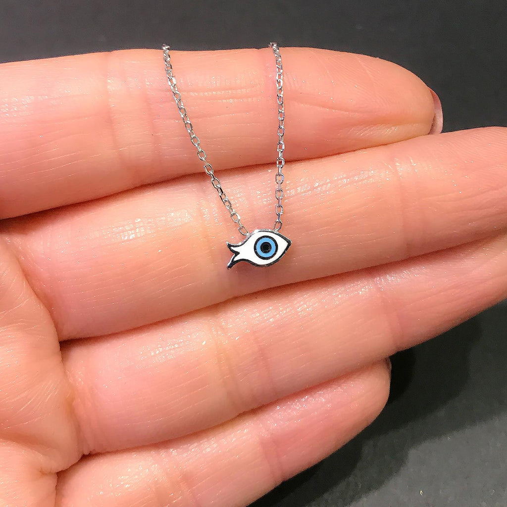 Fish silver necklace-925 sterling silver fish necklace