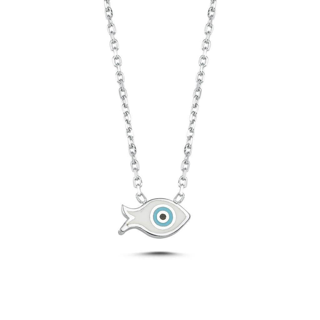 Fish silver necklace-925 sterling silver fish necklace