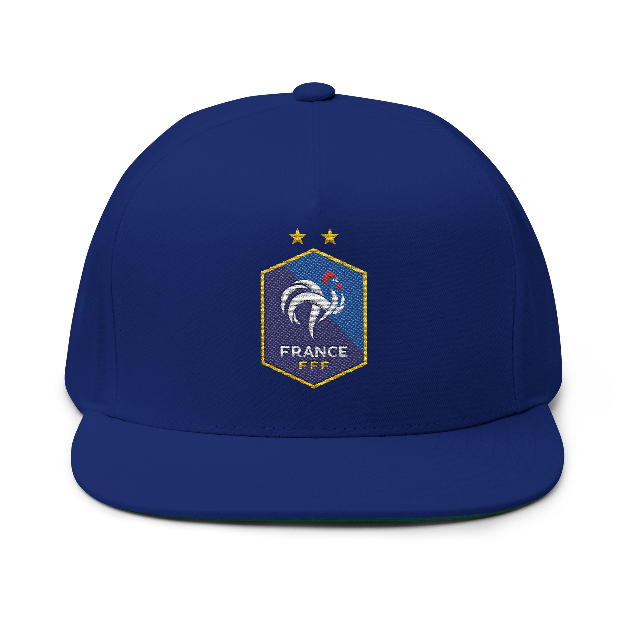 France Embroidered Flat Bill Cap Crest Snapback Hat