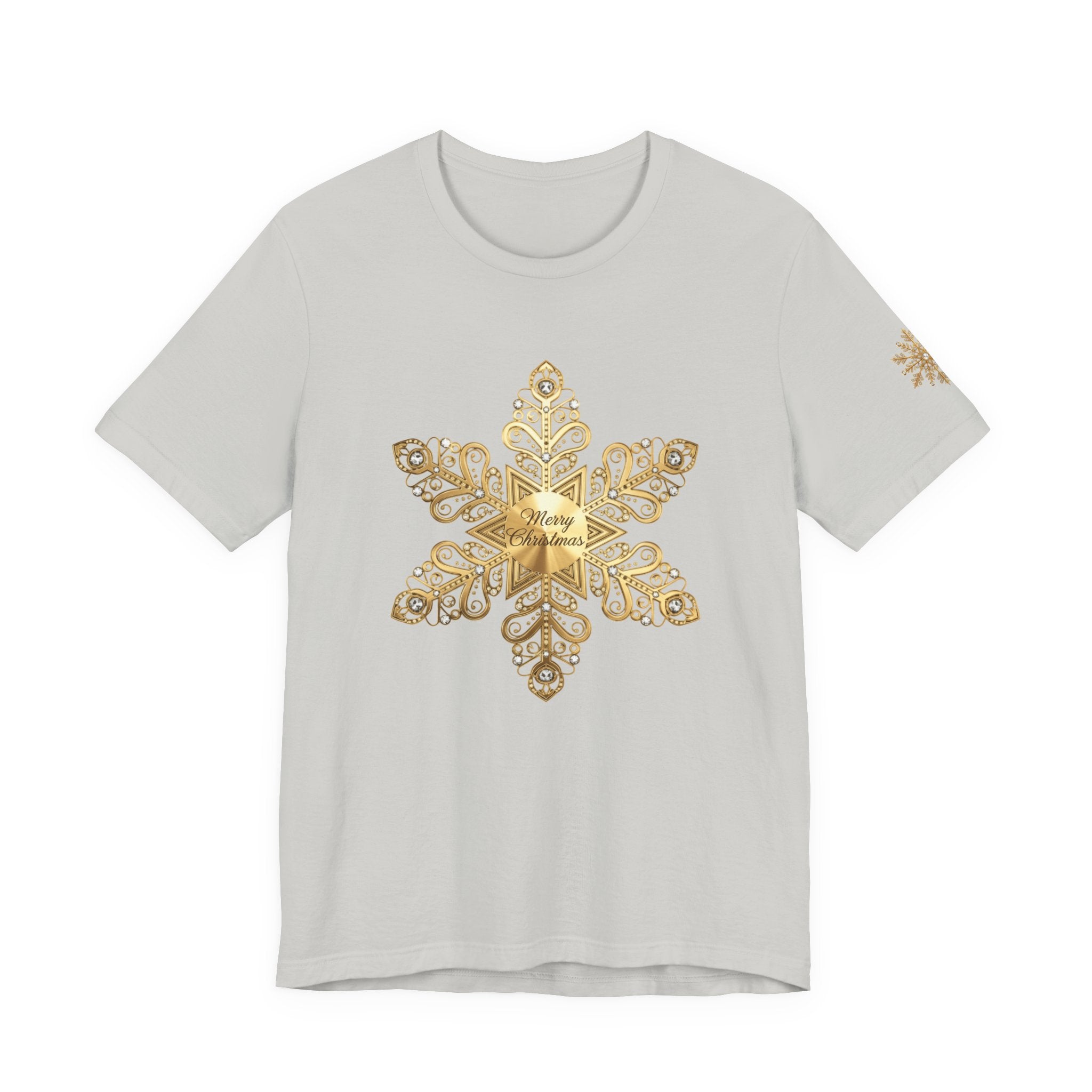 Gold Snowflake Tee Ornate Metallic Snowflake Design