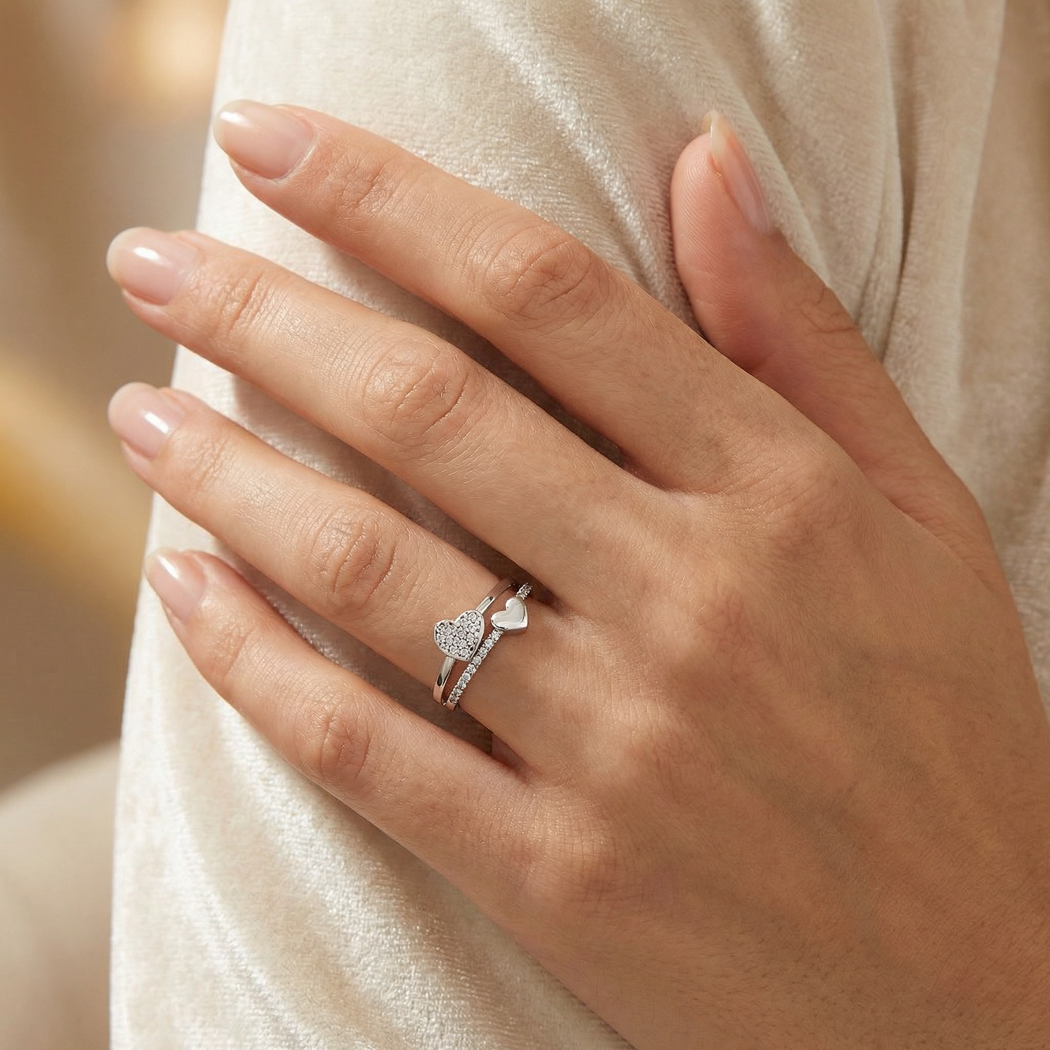 Heart ring 925 sterling silver women's ring