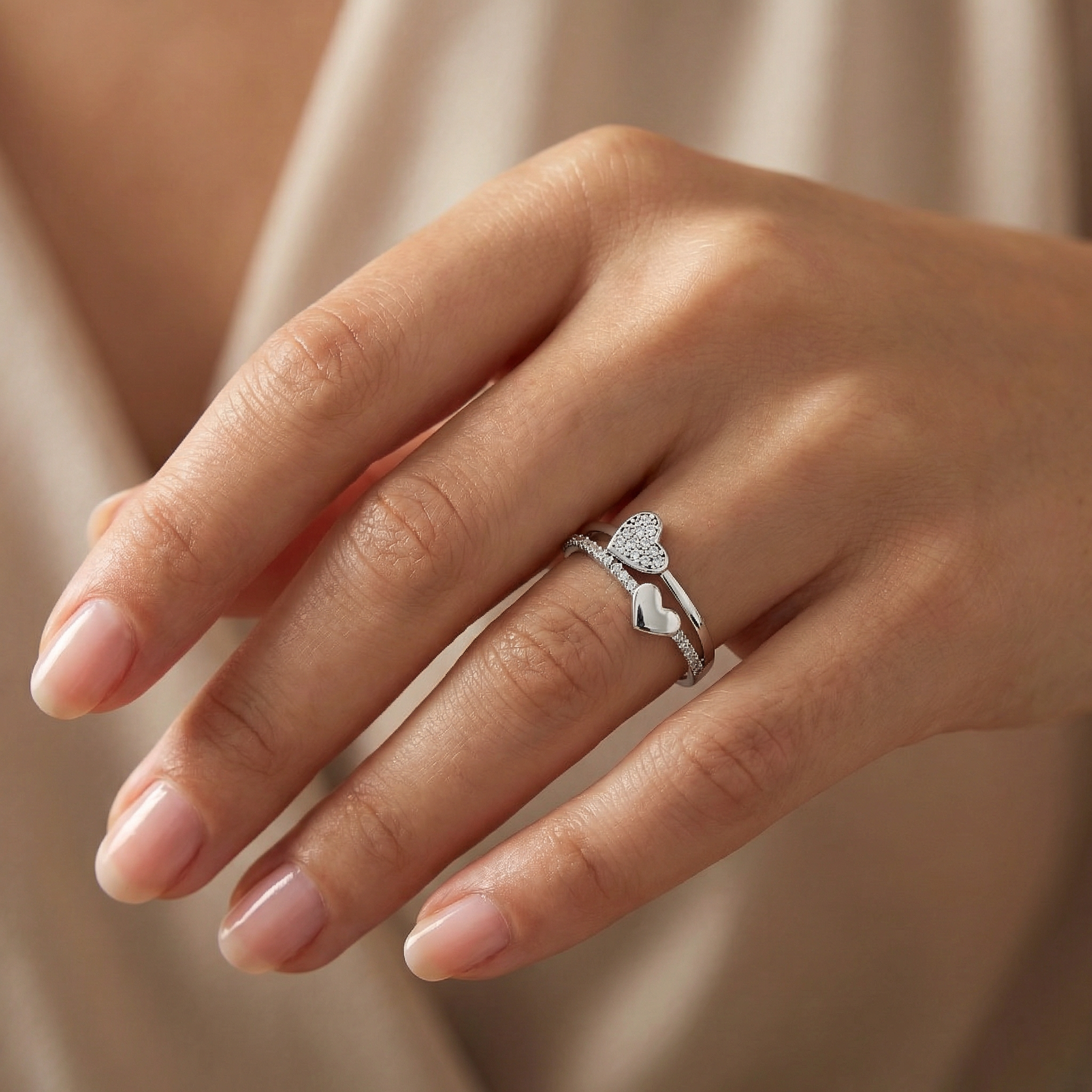 Heart ring 925 sterling silver women's ring