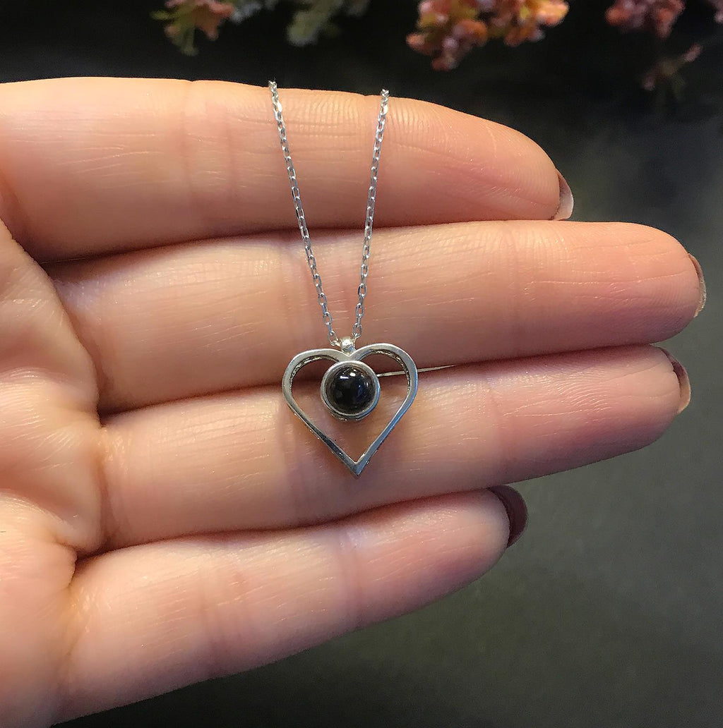 I Love You in 100 Languages Heart Necklace 925 Sterling Silver Necklace.