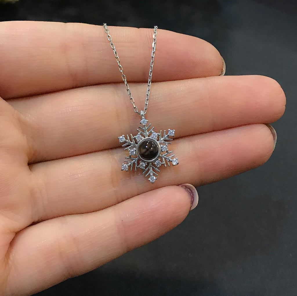 I Love You in 100 Languages Snowflake Necklace 925 Sterling Silver Necklace