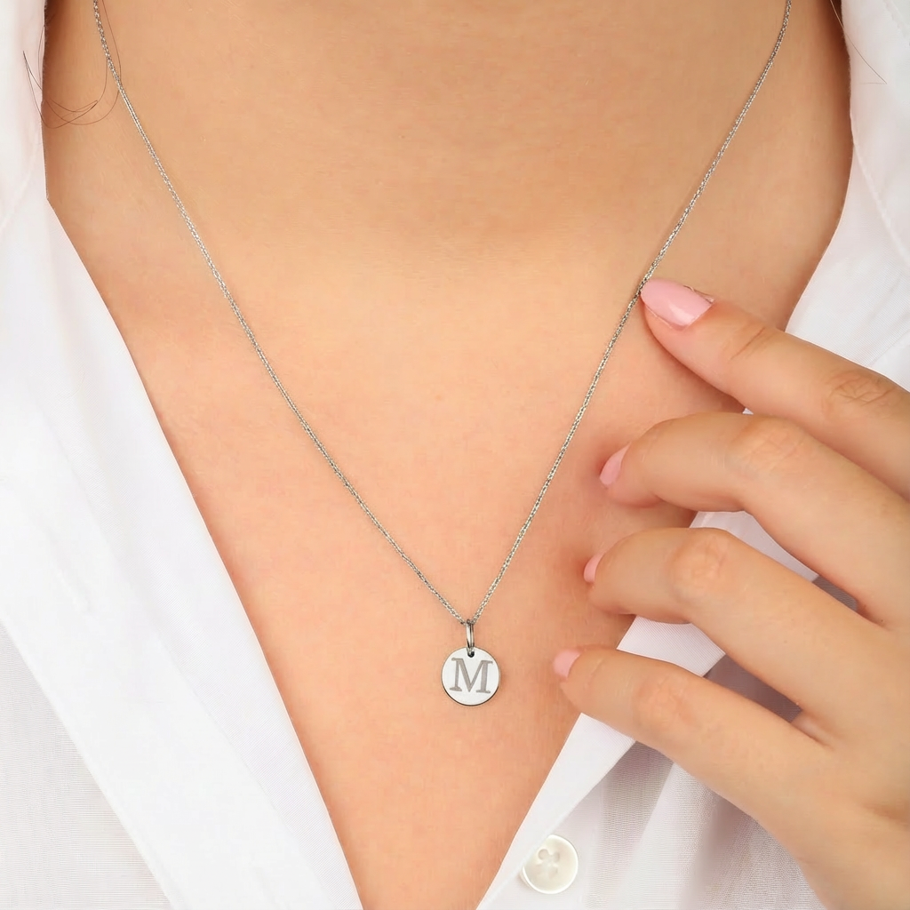 Letter necklace 925 sterling silver letter necklace