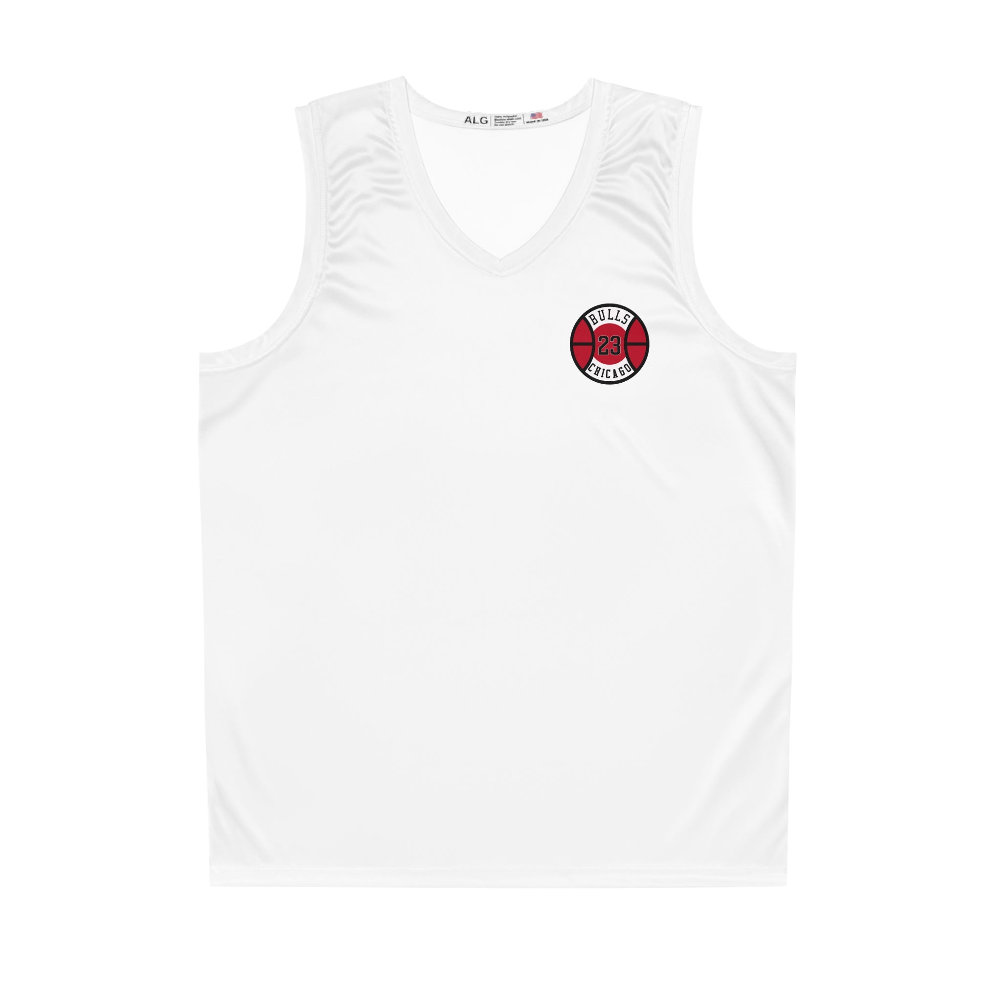 Men's White Basketball Jersey Red '23' Patch Logo