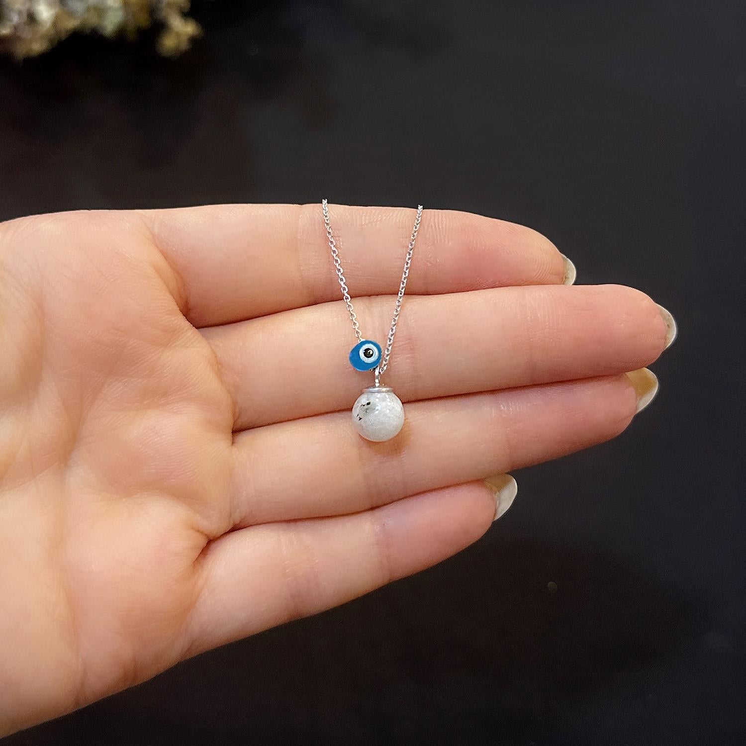 Moonstone necklace 925 sterling silver moonstone necklace