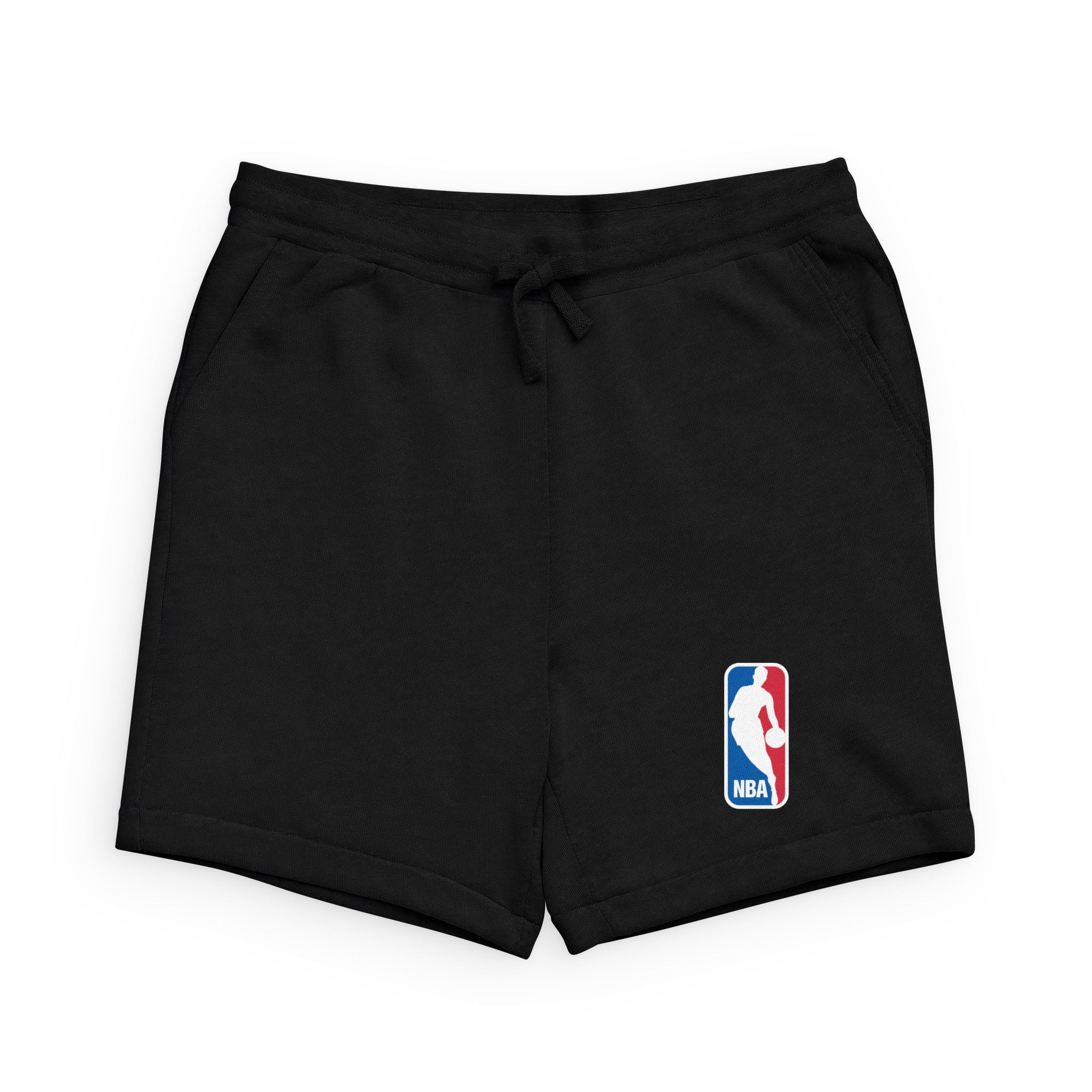 NBA Logo Fleece Sweatshorts Black Basketball Lounge Shorts
