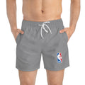 NBA Logo Swim Trunks  Men’s Grey Athletic Swim Shorts