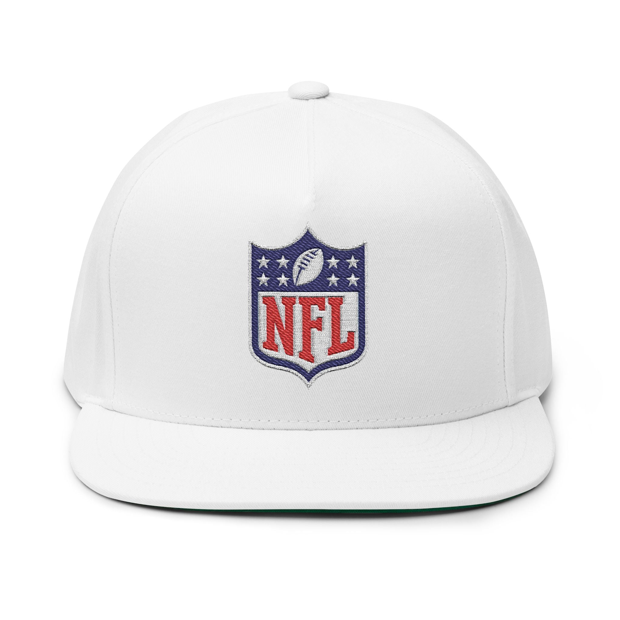 NFL Shield Embroidered Snapback Flat Bill Cap