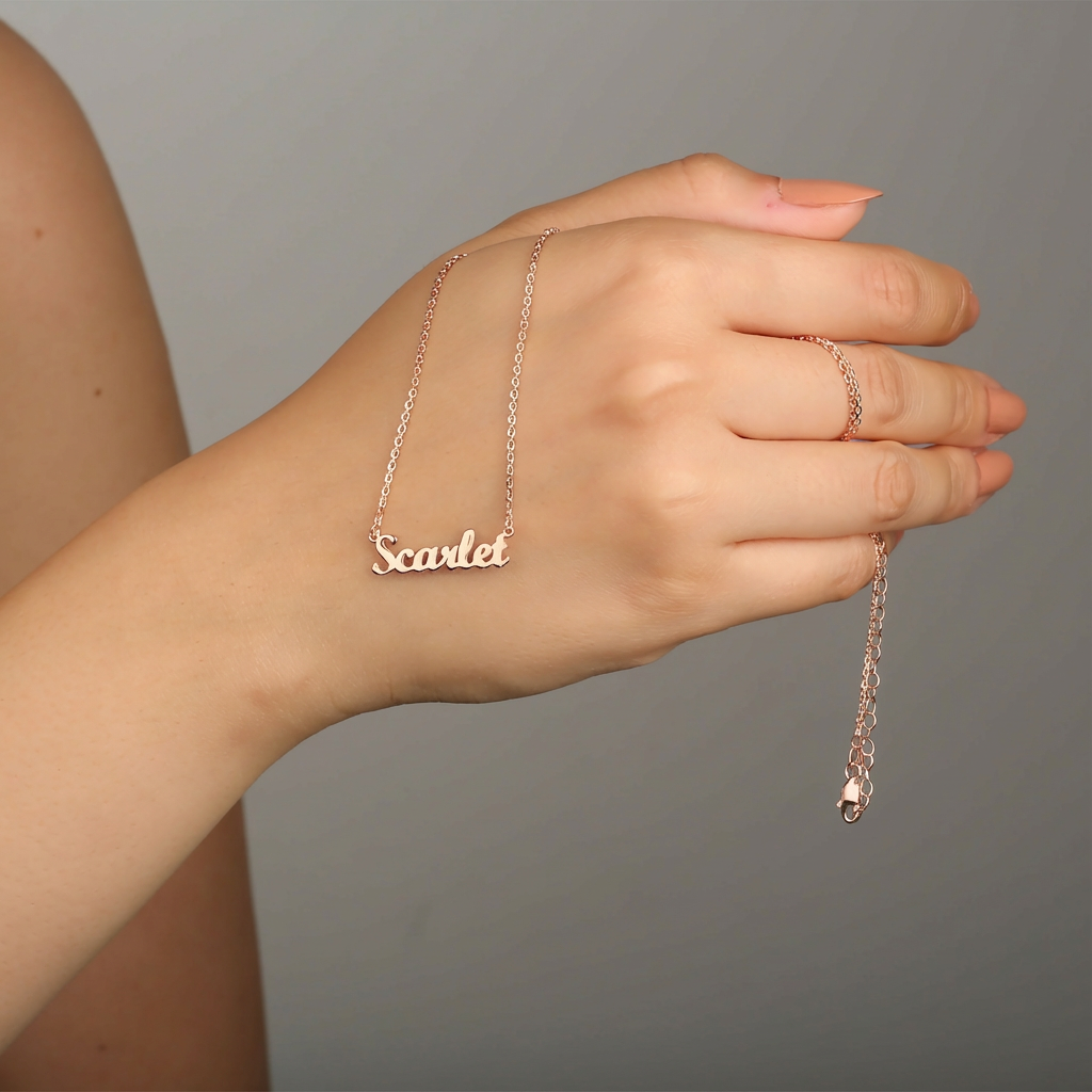 Name Necklace 925 Sterling Silver Handmade Name Necklace