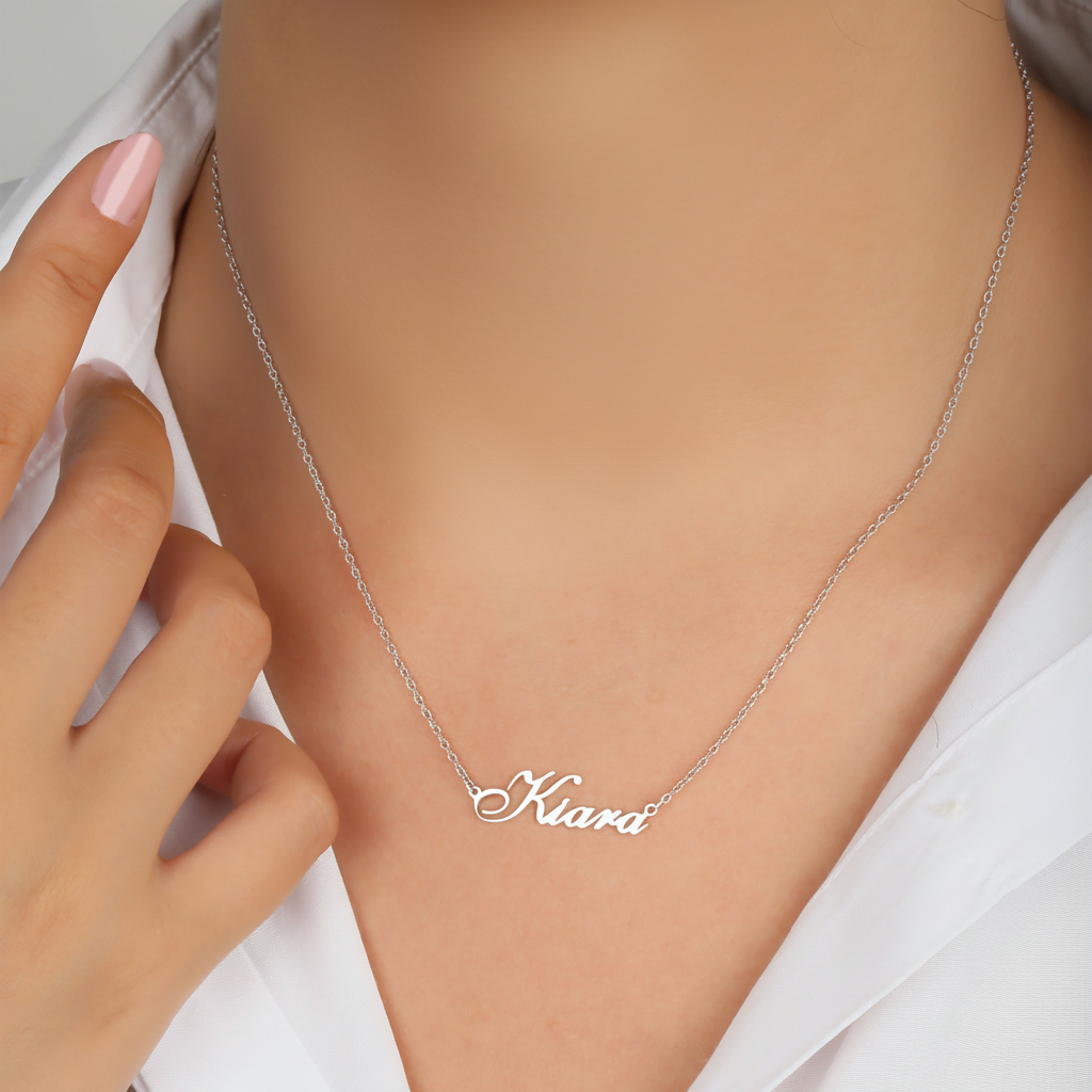 Name Necklace 925 Sterling Silver Handmade Name Necklace