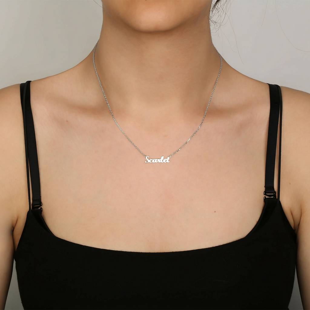 Name Necklace 925 Sterling Silver Handmade Name Necklace