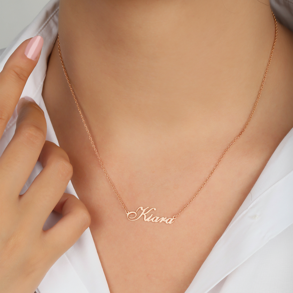Name Necklace 925 Sterling Silver Handmade Name Necklace
