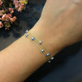 Nazar bead silver 3 row bracelet 925 sterling silver bracelet