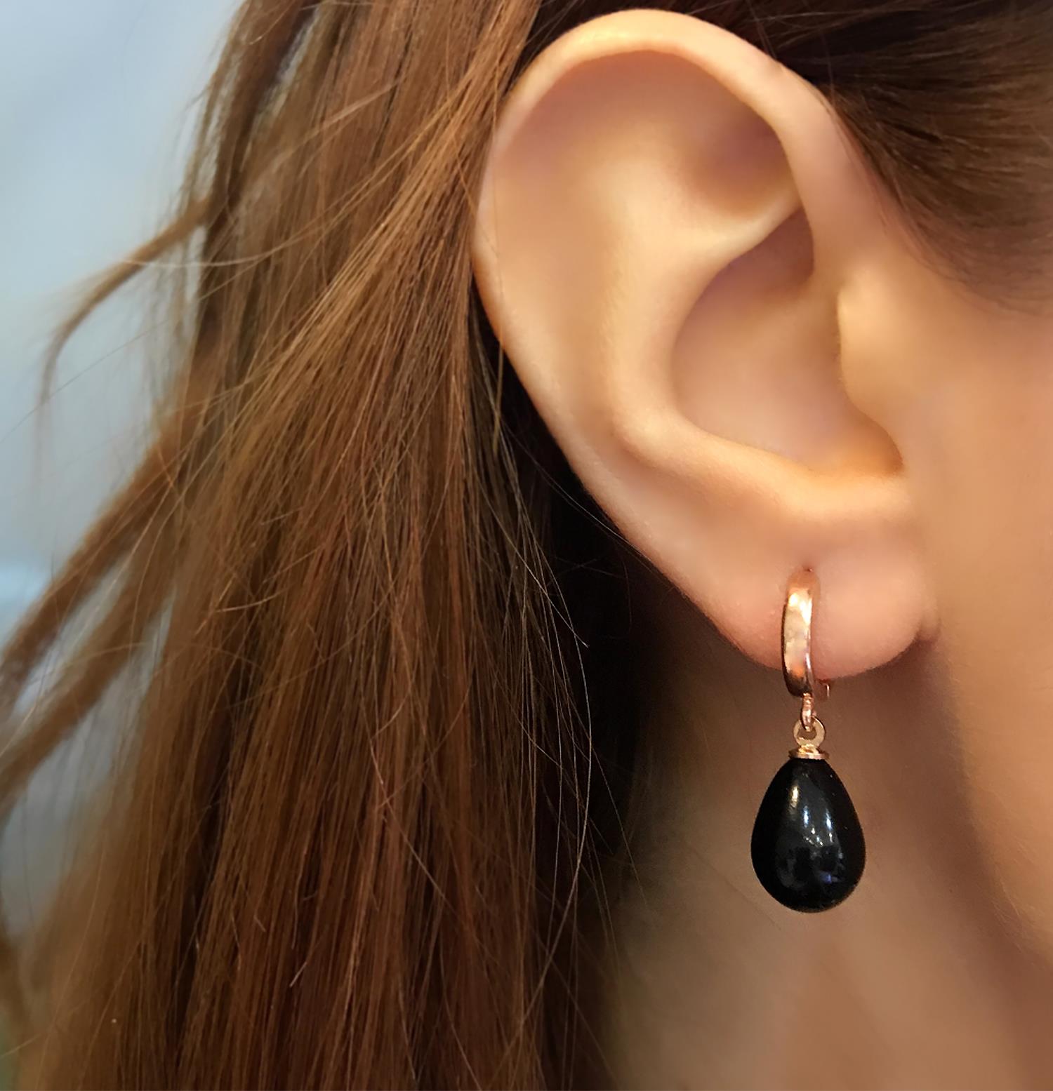 Onixs Teardrop Natural Stone 925 Sterling Silver Earrings
