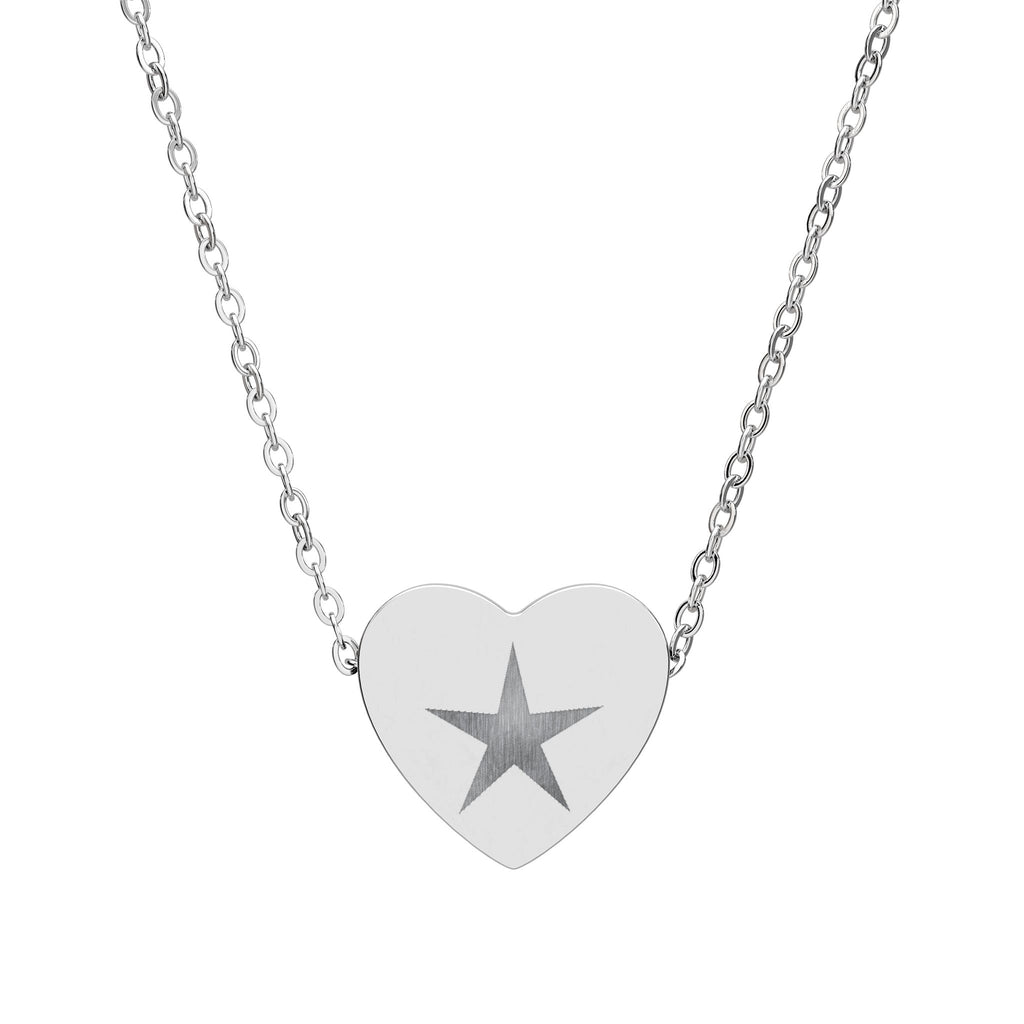 Personalized Heart Necklace - Custom Engraved Jewelry for Her, Love Pendant, Romantic Gift, Anniversary Present, Nameplate Necklace