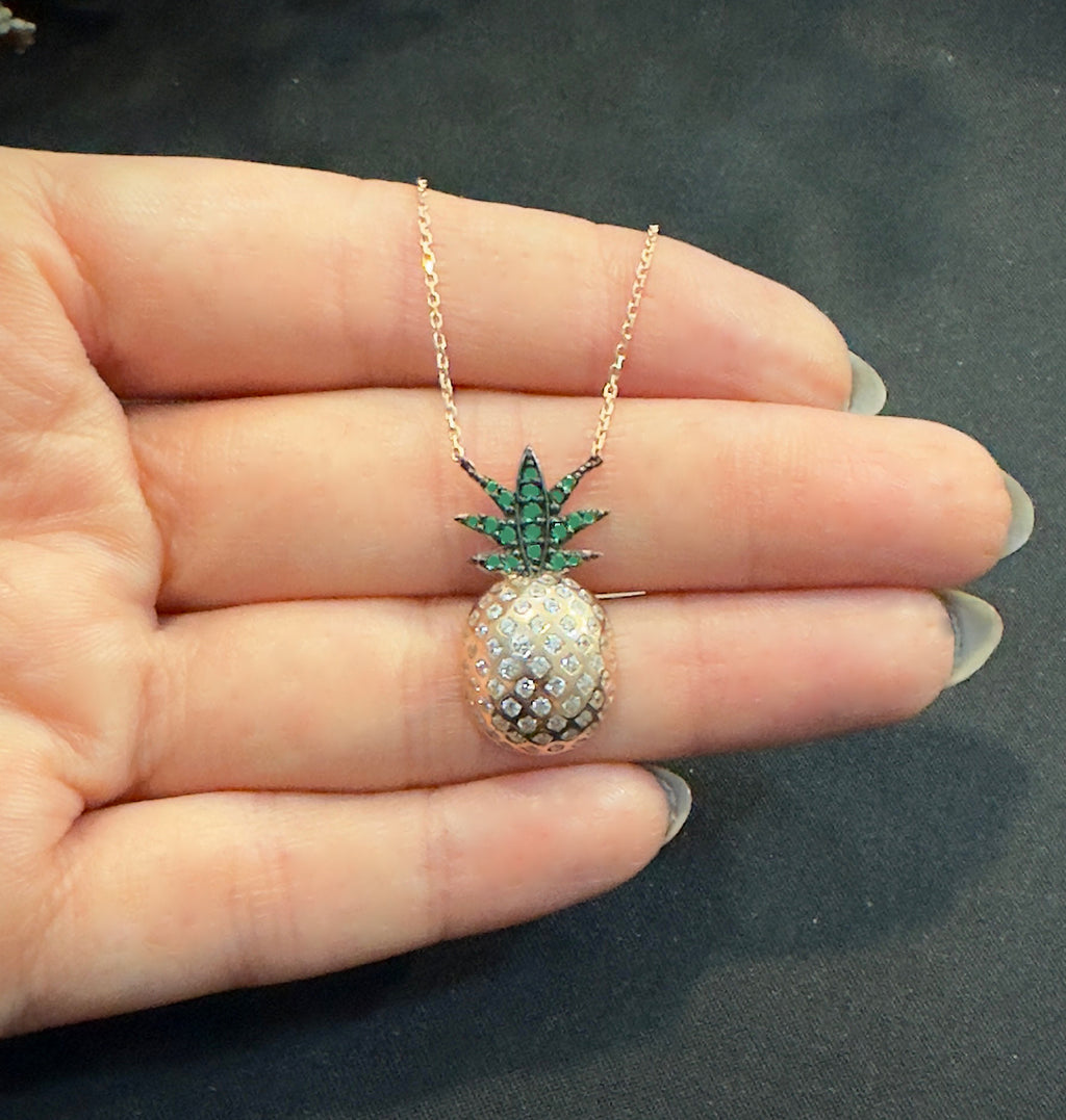 Pineapple women's necklace 925 sterling silver Pineapple necklace