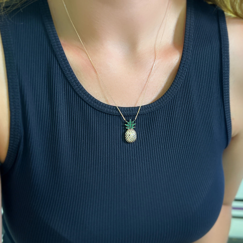 Pineapple women's necklace 925 sterling silver Pineapple necklace