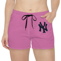 Pink Casual Women's Shorts with Navy Logo Comfortable Lounge & Athletic Beachwear