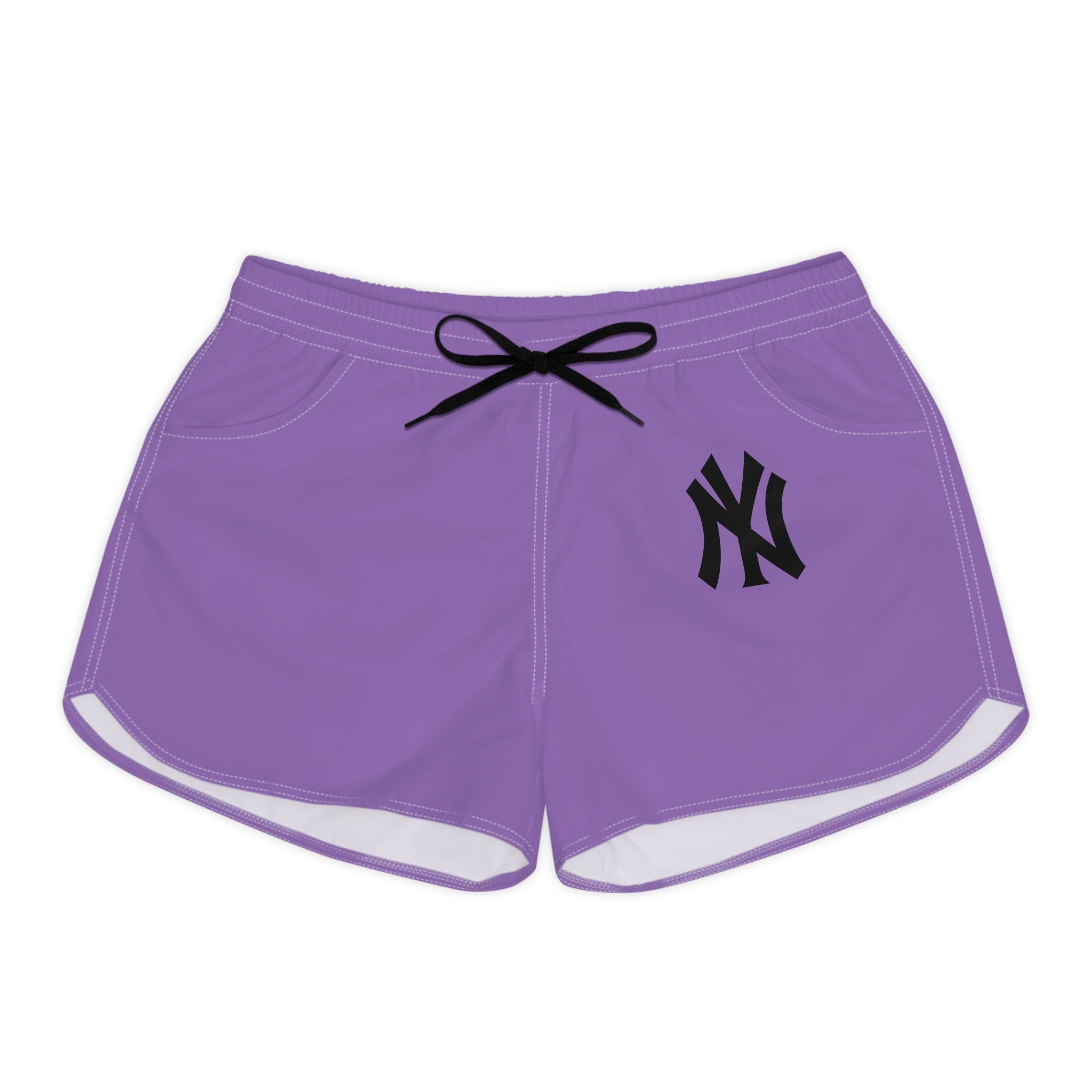 Purple Women's Casual Shorts with Black NY Monogram  Athletic Lounge & Sleepwear
