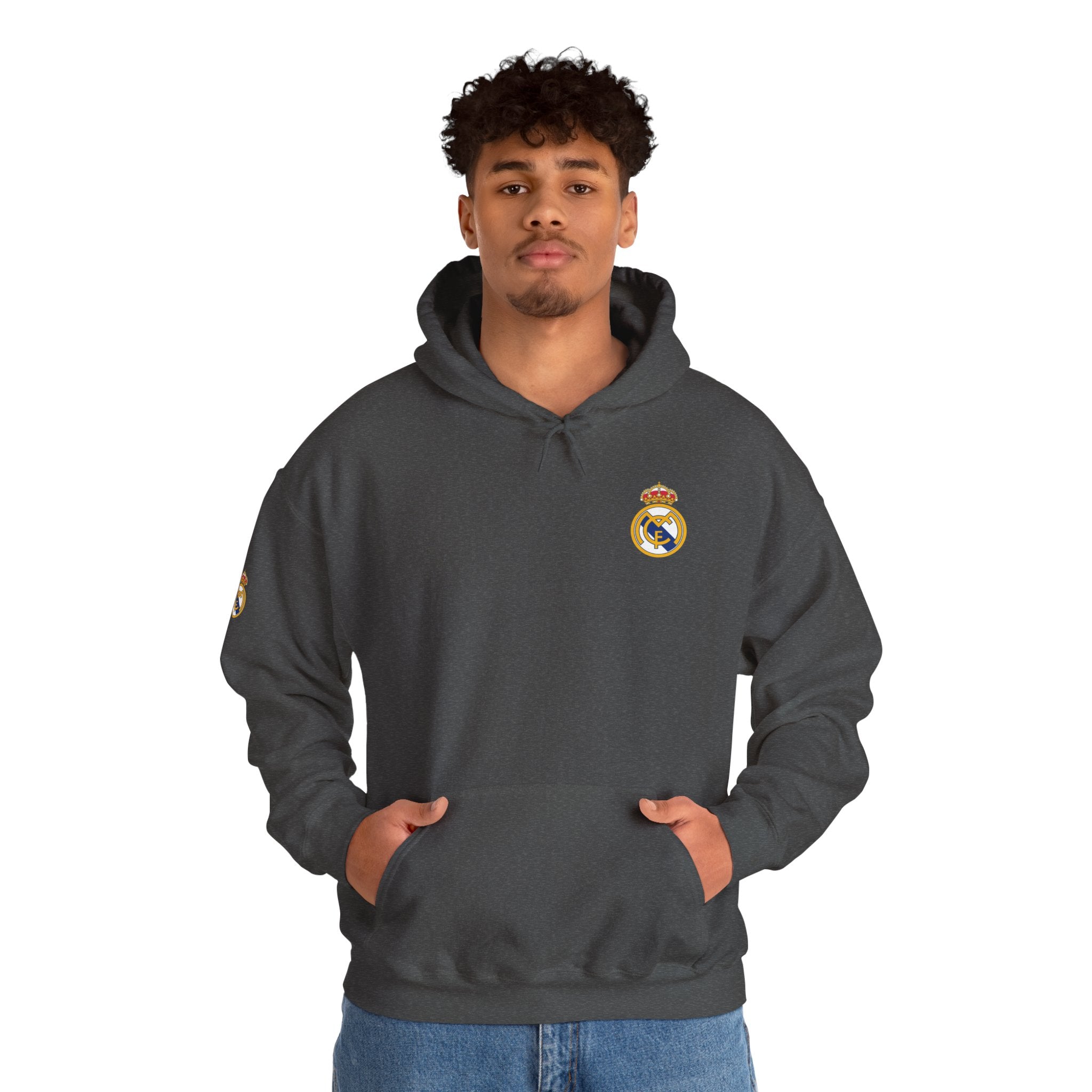 Real Madrid Crest Hoodie  Minimal White Soccer Pullover