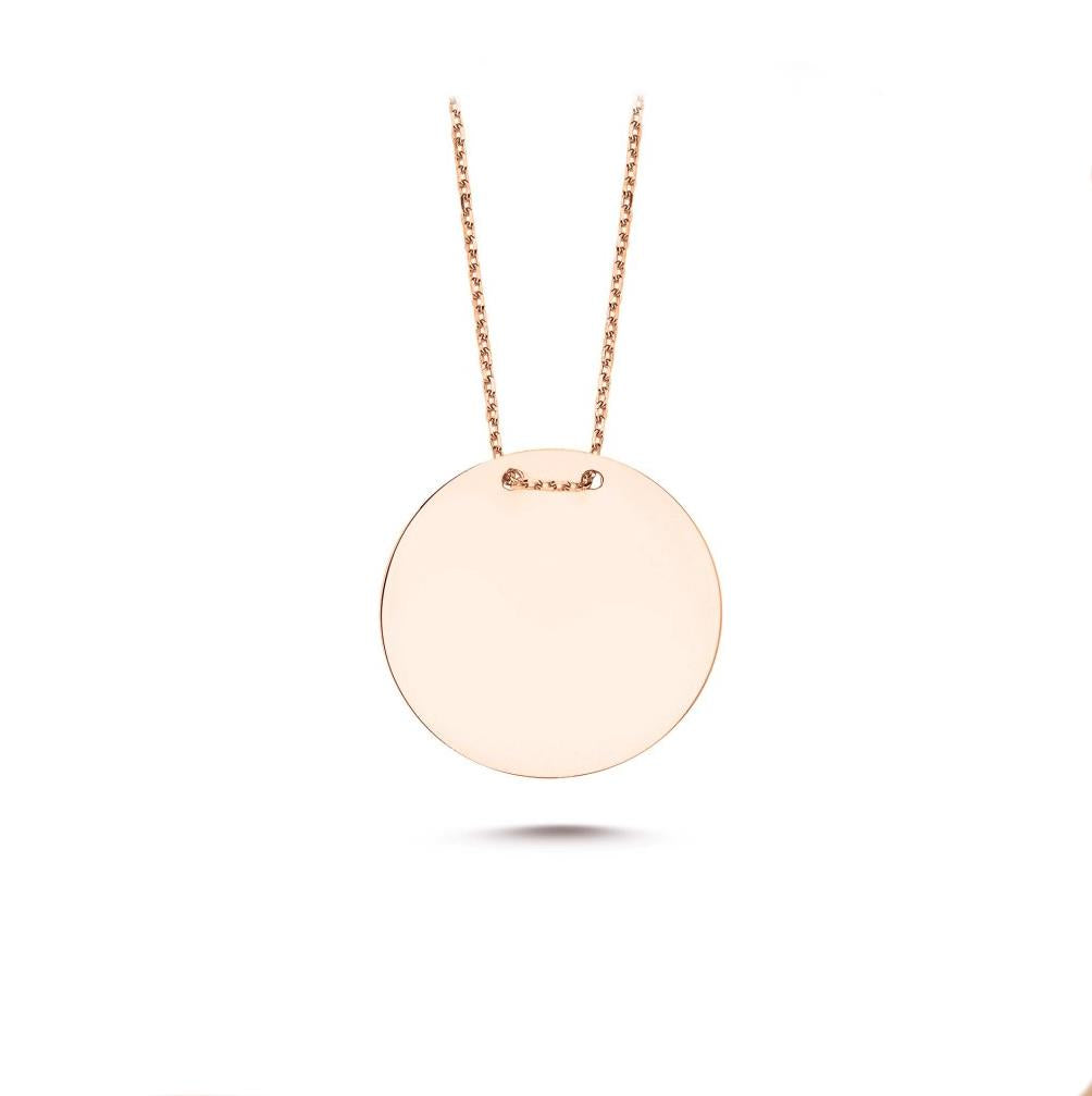 Round Disc 925 Sterling Silver Necklace 87978