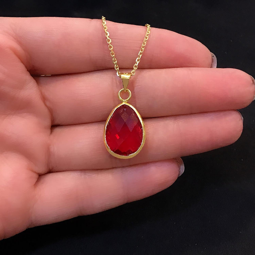 Ruby necklace 925 sterling silver ruby necklace