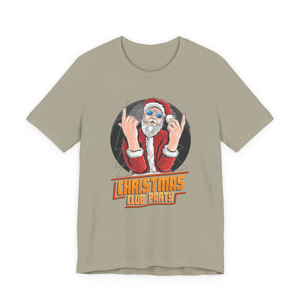 Santa Rocker Christmas Club Party Tee  Retro Holiday Graphic