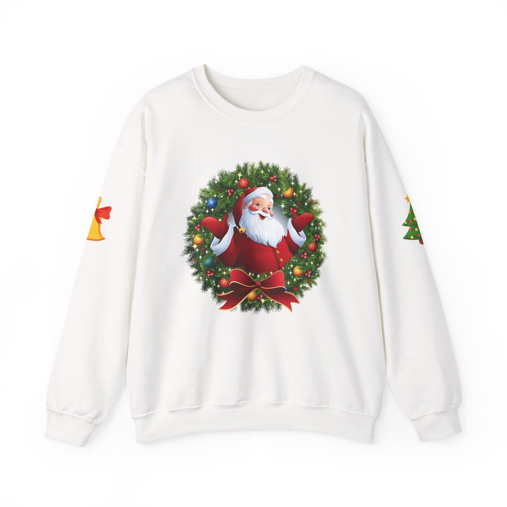 Santa in Wreath Crewneck Sweatshirt