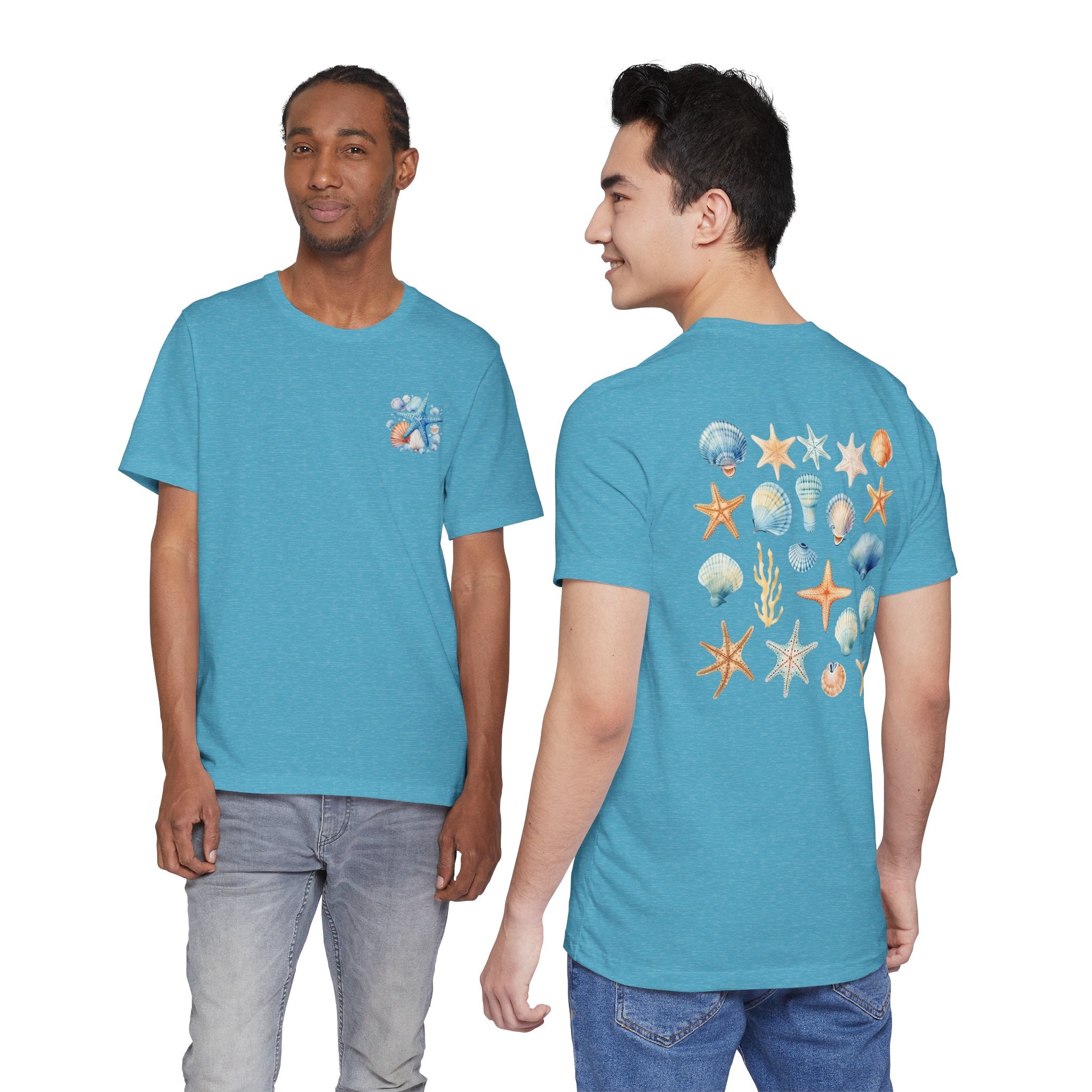 Sea Shells & Starfish T-Shirt  Coastal Beach Graphic Tee