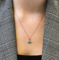 Silver-eye-necklace 925 sterling silver turquoise eye necklace