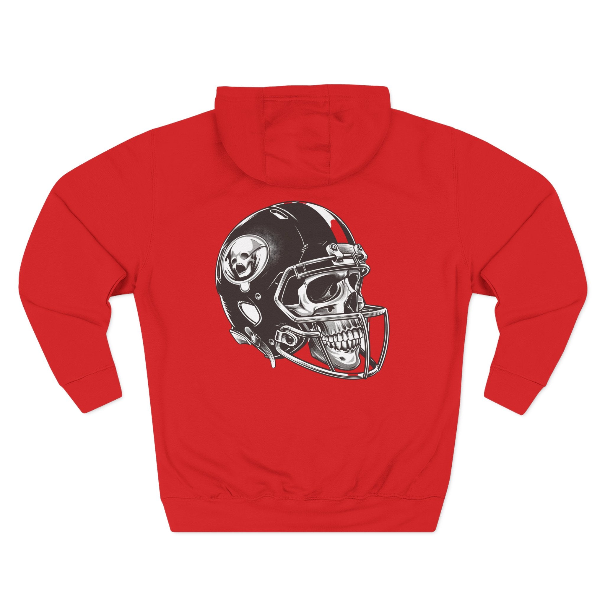 Skull Football Helmet Hoodie Men's Athletic Fleece Pullover