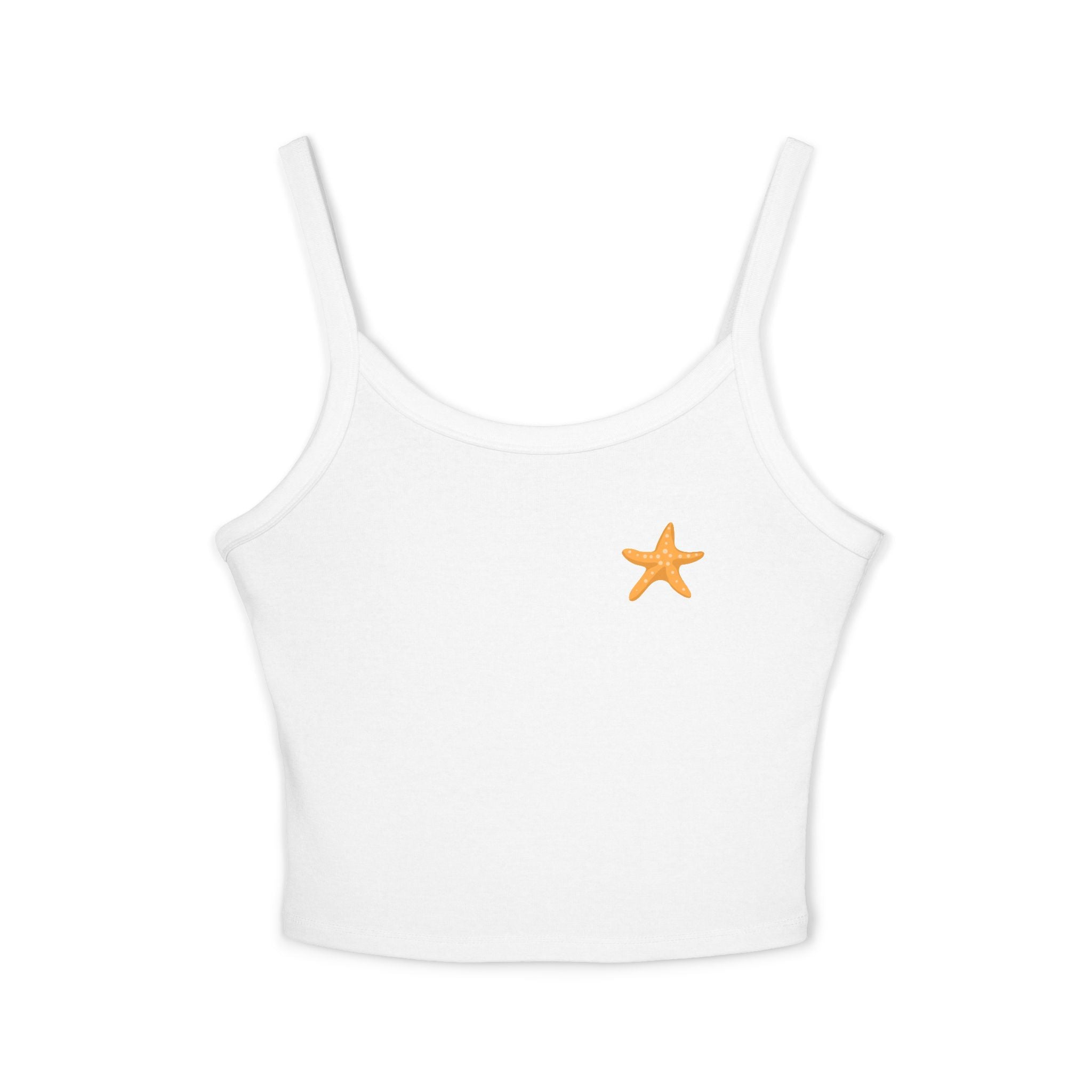 Spaghetti Strap Tank Tropical Starfish & Sunset Palm Island Graphic
