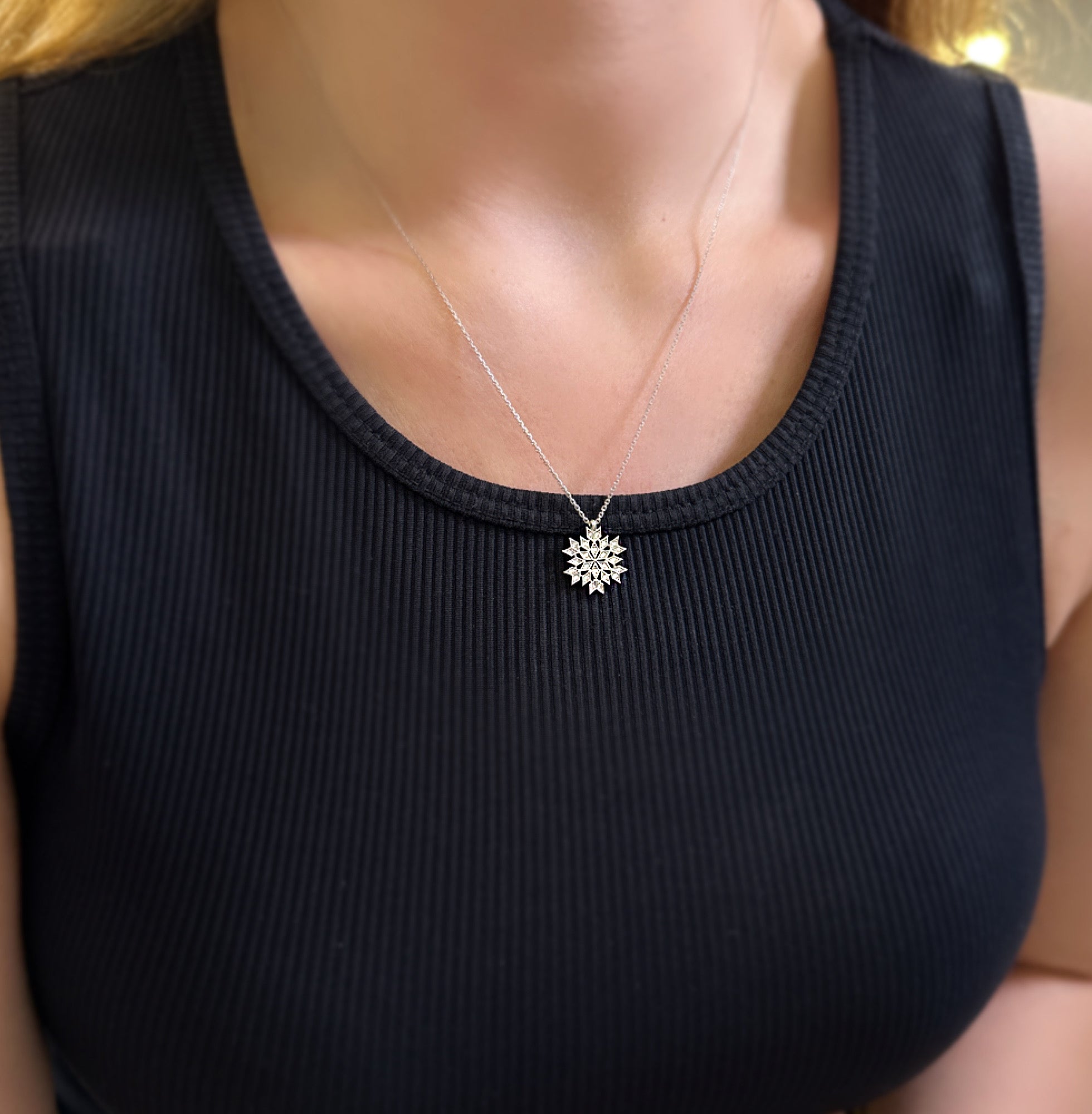 Star necklace 925 sterling silver star necklace