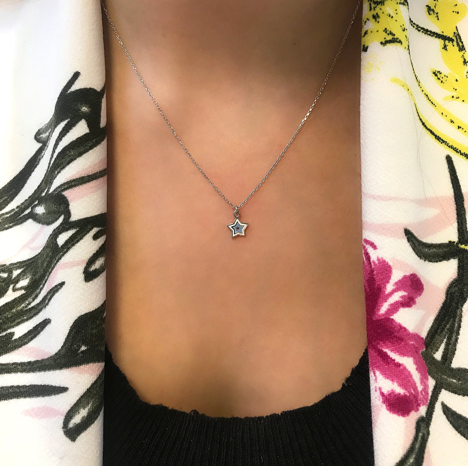 Star necklace 925 sterling silver star necklace