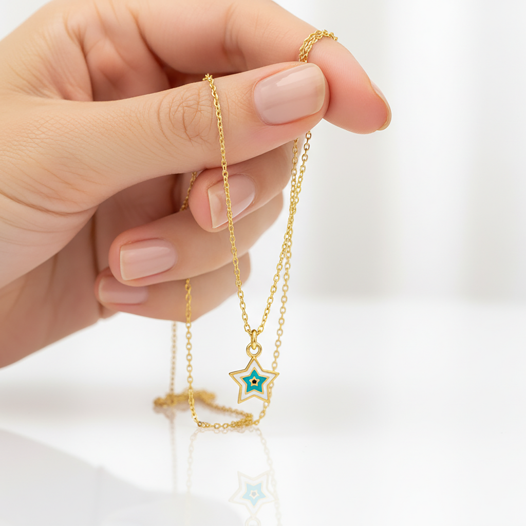 Star silver necklace 925 sterling silver star necklace