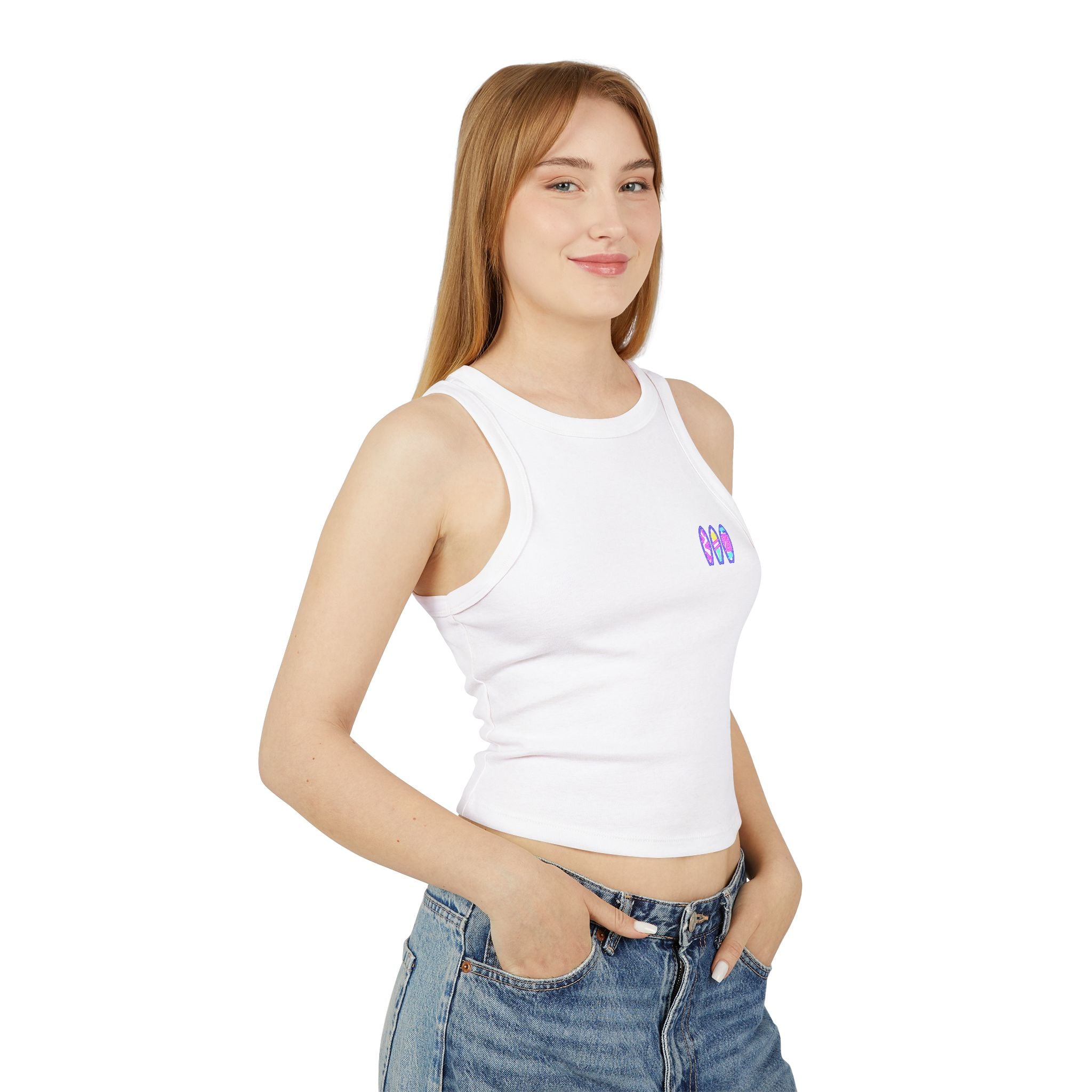 Surfboard Graphic Racer Tank Top — "Miami" Cute Beach Vibes