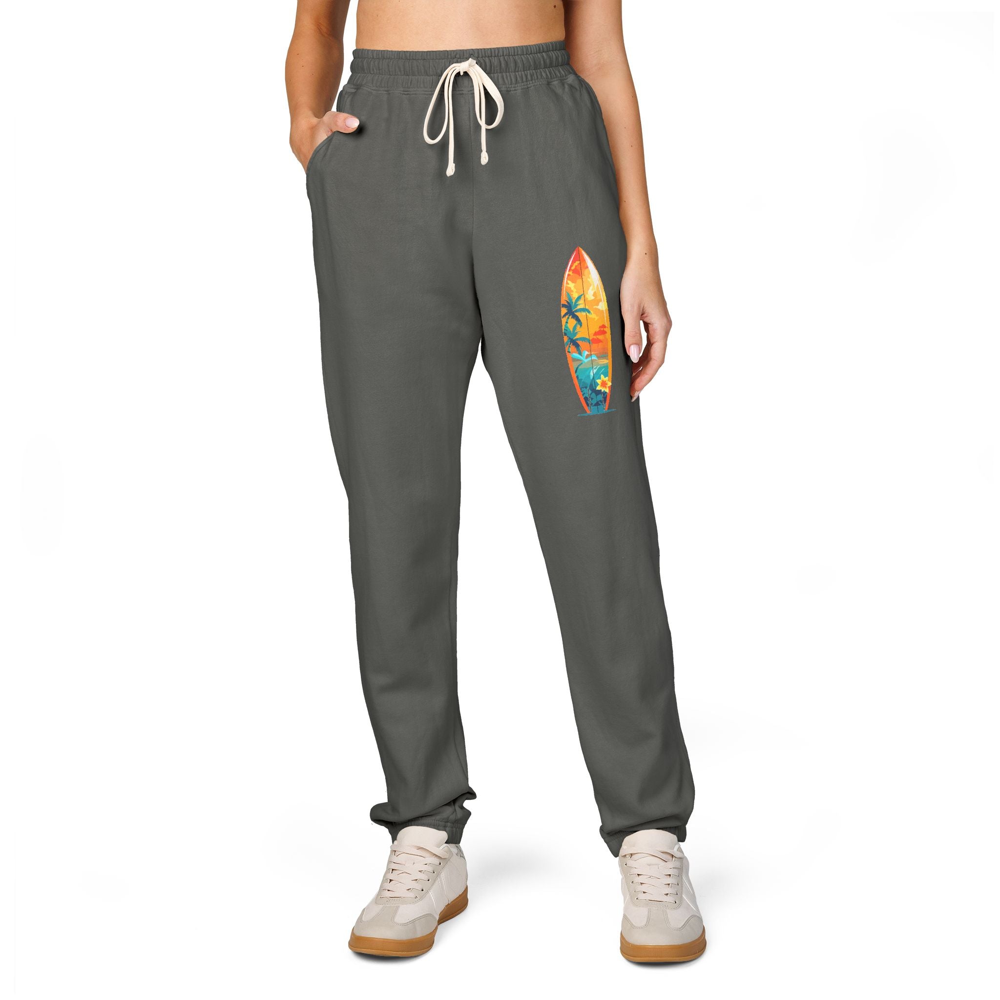 Surfboard Sunset Sweatpants Surf Graphic Fleece Joggers