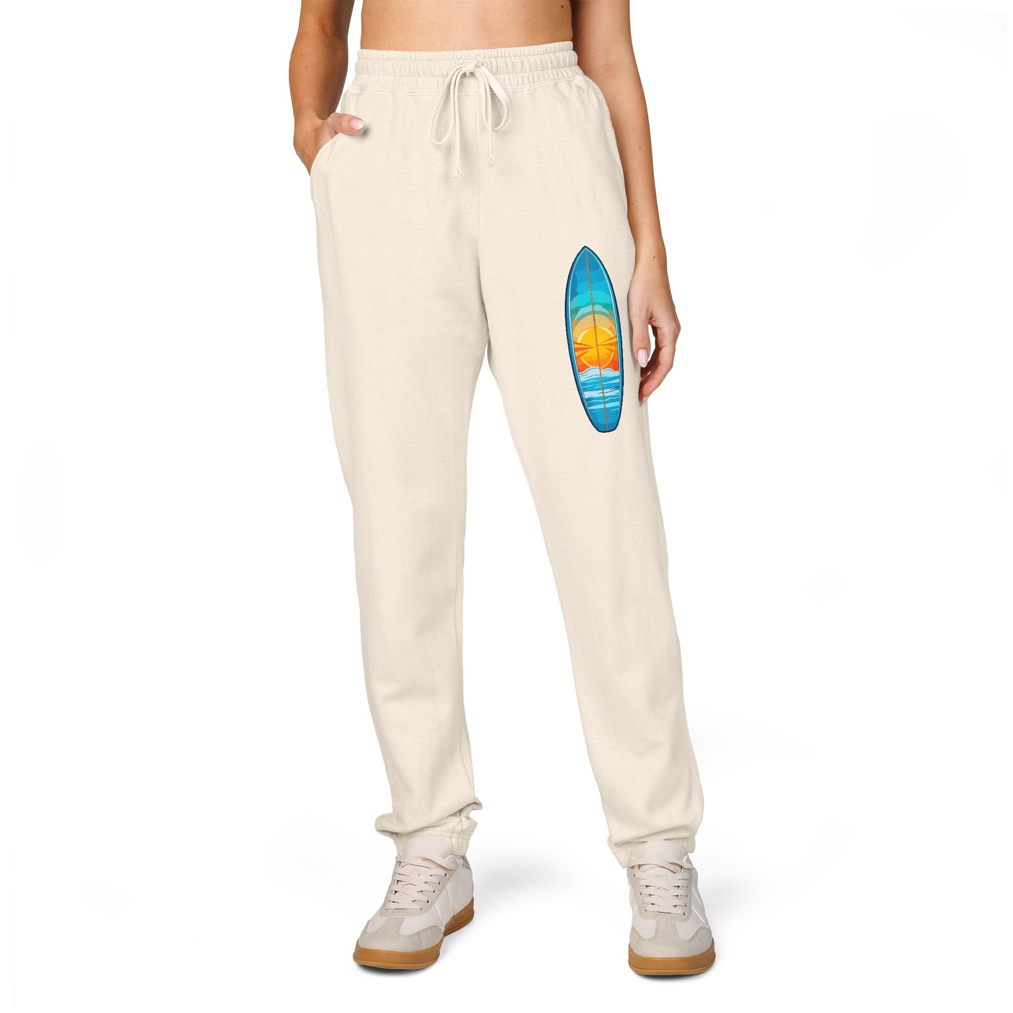 Surfboard Sunset Sweatpants Surf Graphic Fleece Joggers
