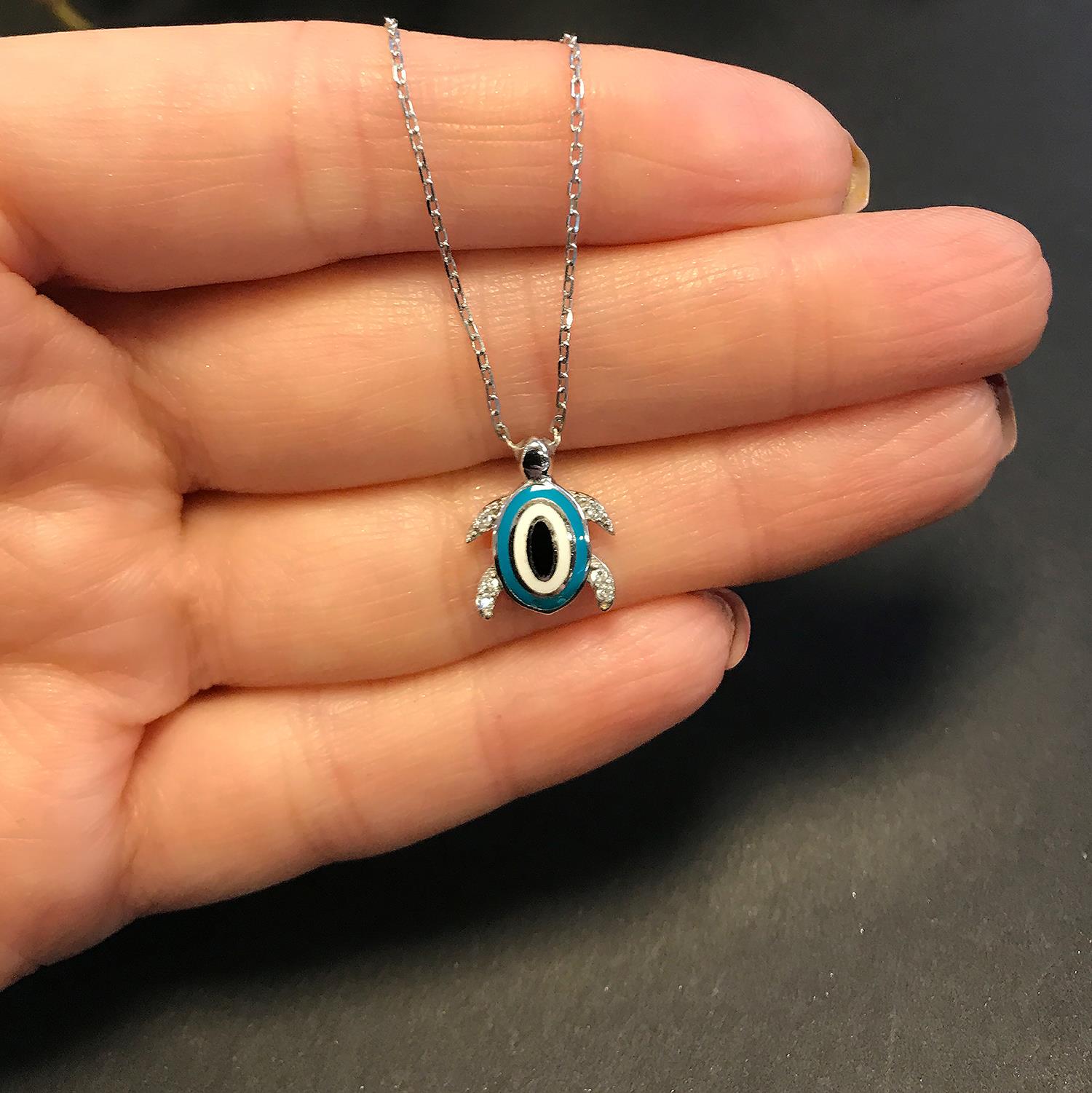 Turtle necklace 925 sterling silver turtle necklace