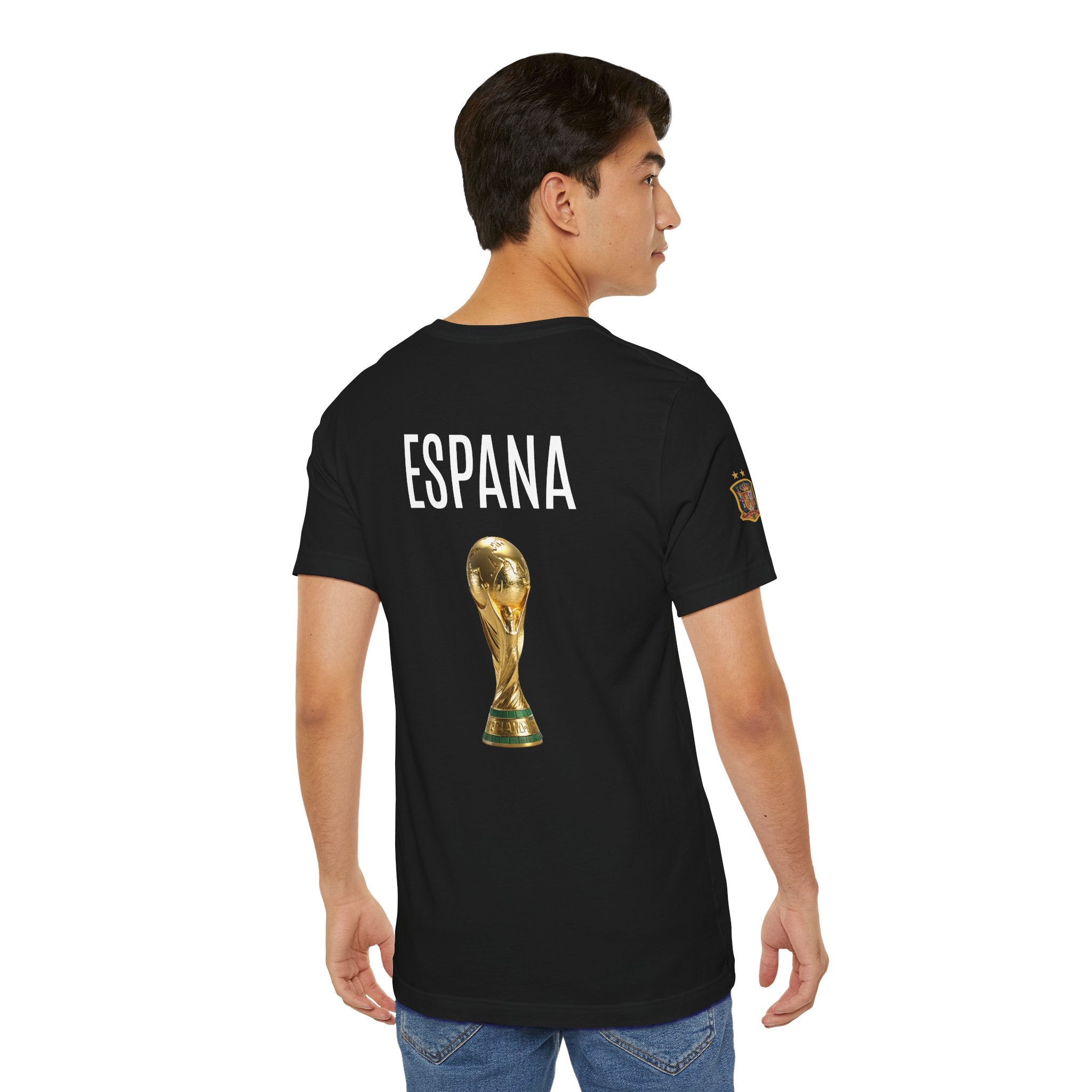 World Cup Trophy Soccer Tee  Spain Crest Short Sleeve