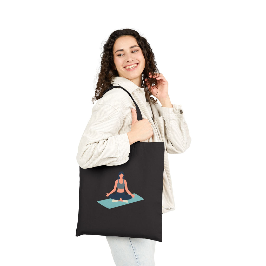 Yoga Lotus Tote Bag  Canvas Meditation Beach Grocery Tote