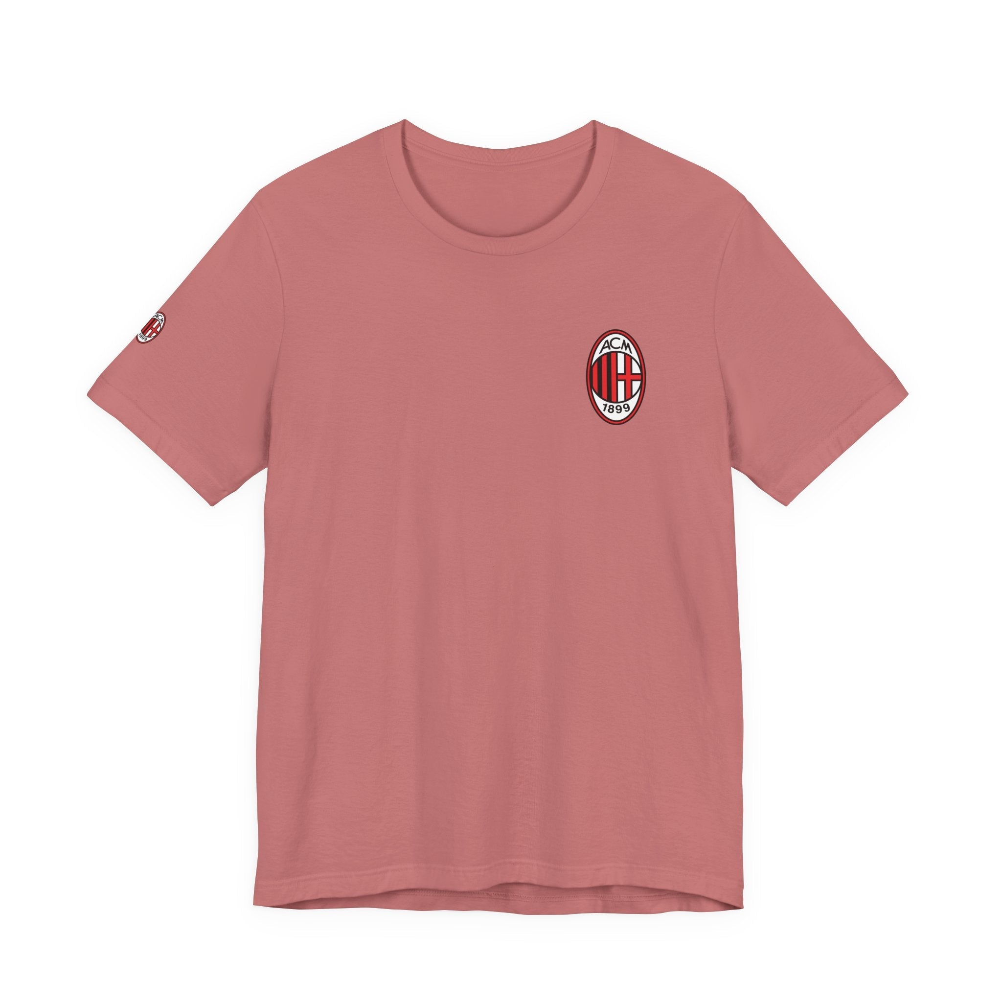 AC Milan Crest T-Shirt Minimal Soccer Tee with 'AC Milan' Back Print - Etna Gift