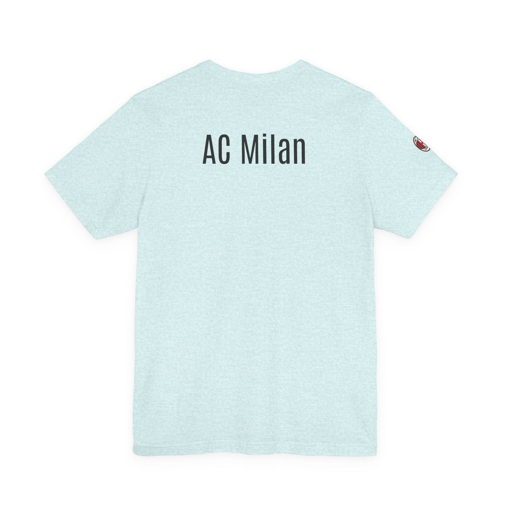 AC Milan Crest T-Shirt Minimal Soccer Tee with 'AC Milan' Back Print - Etna Gift