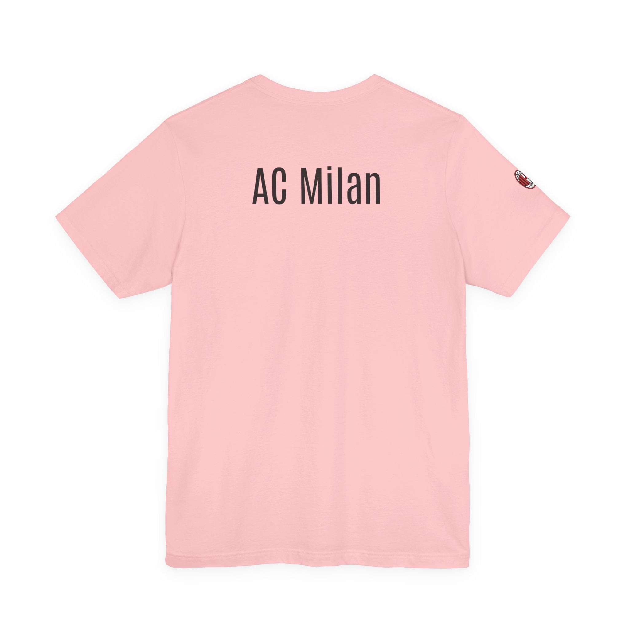 AC Milan Crest T-Shirt Minimal Soccer Tee with 'AC Milan' Back Print - Etna Gift