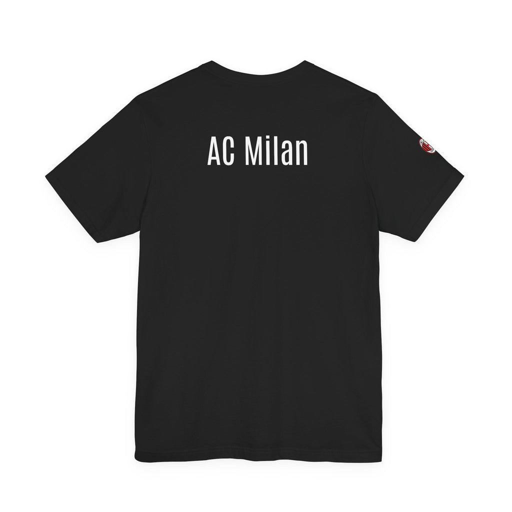 AC Milan Crest T-Shirt Minimal Soccer Tee with 'AC Milan' Back Print - Etna Gift