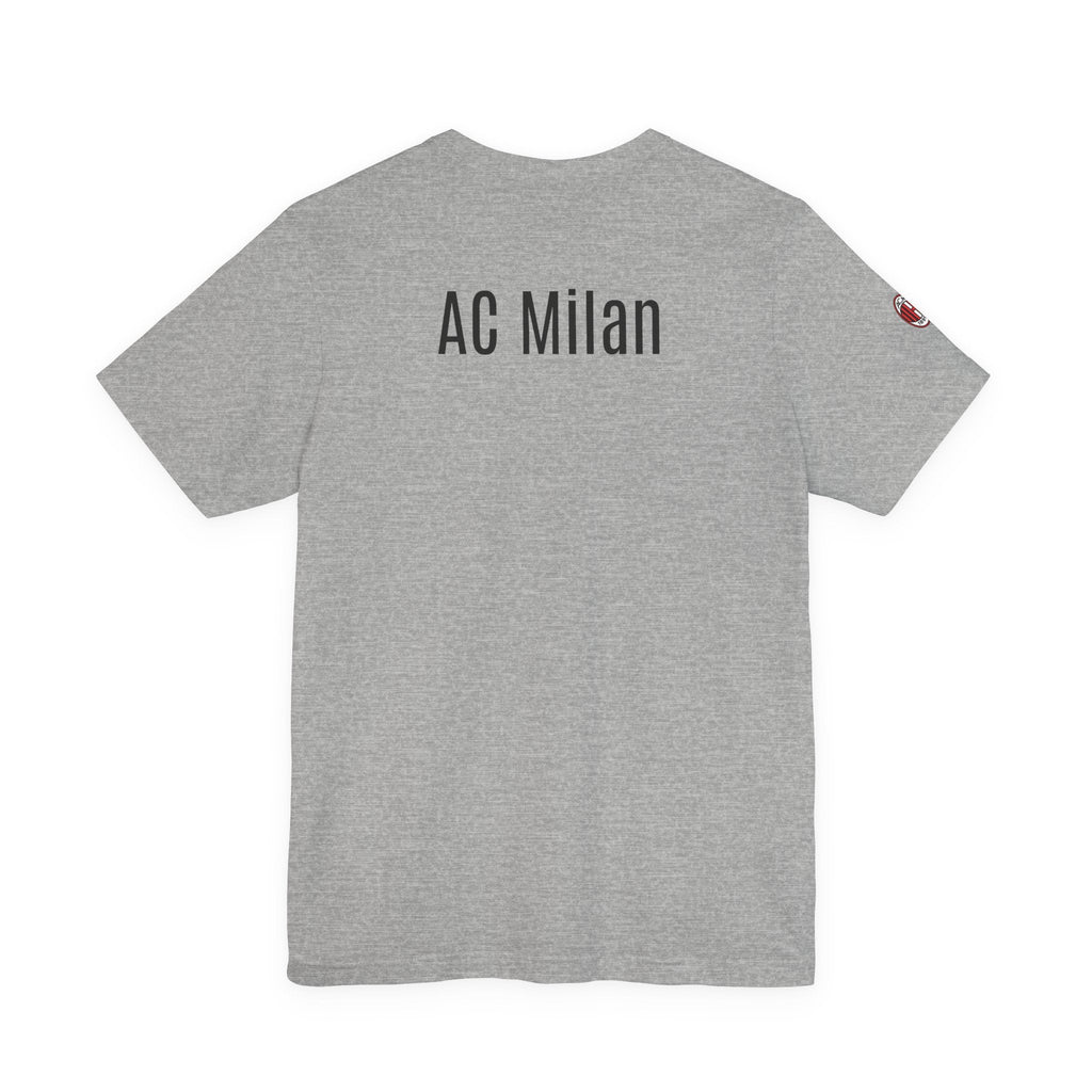 AC Milan Crest T-Shirt Minimal Soccer Tee with 'AC Milan' Back Print - Etna Gift